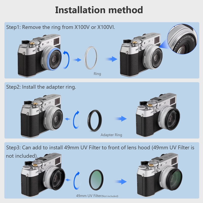 Anillo Adaptador de Filtro de  - Fujifilm Camera X100Vi reseña y precio